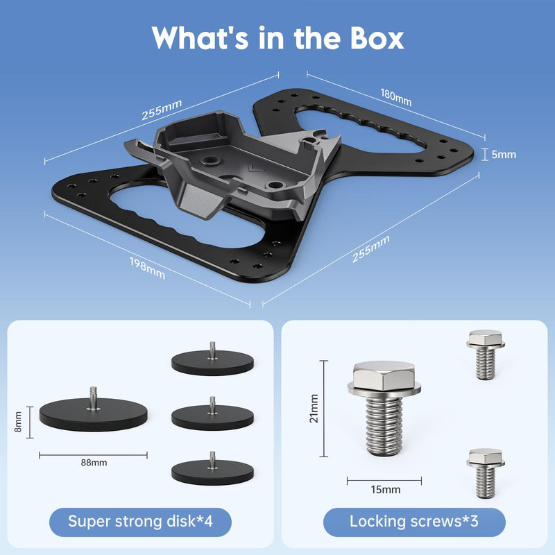 Starlink Mini Magnetic Mount, 320LBS Starlink Mini X Mount – Aluminum Starlink Mini Magnetic Roof Mount for Car Truck RV Boat – Secure Starlink Mini Mount for High-Speed Driving Black
