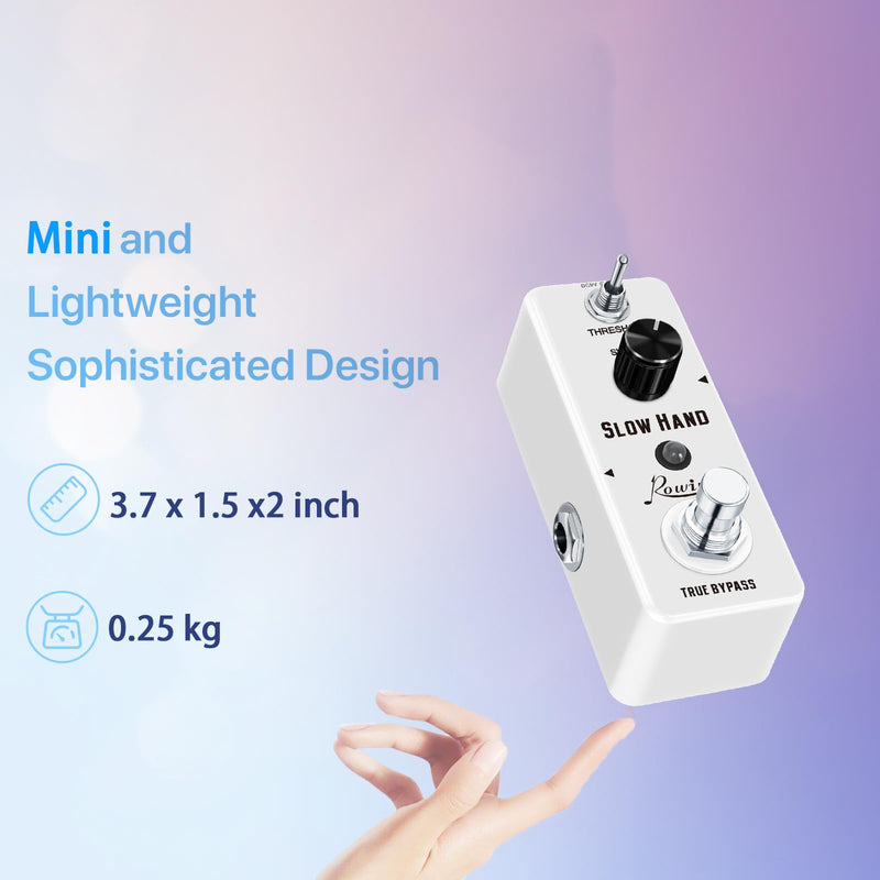 Rowin Digital Slow Hand Guitar Pedal Slow Gear Combine Reverb or Delay for Electric Guitar Bass True Bypass (LEF-326)