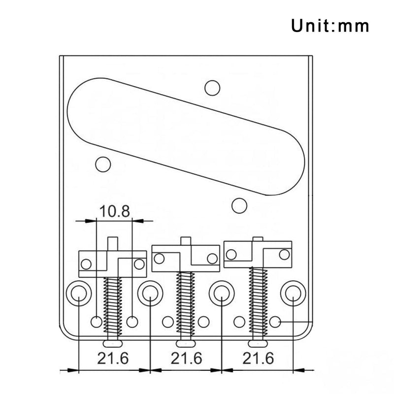 3-Pack Compensated Brass For Wilkinson Guitar Bridge Saddle Set for Tele/Telecaster Vintage Electric Guitar - Barrel Style Replacement Parts (Enhanced Intonation)