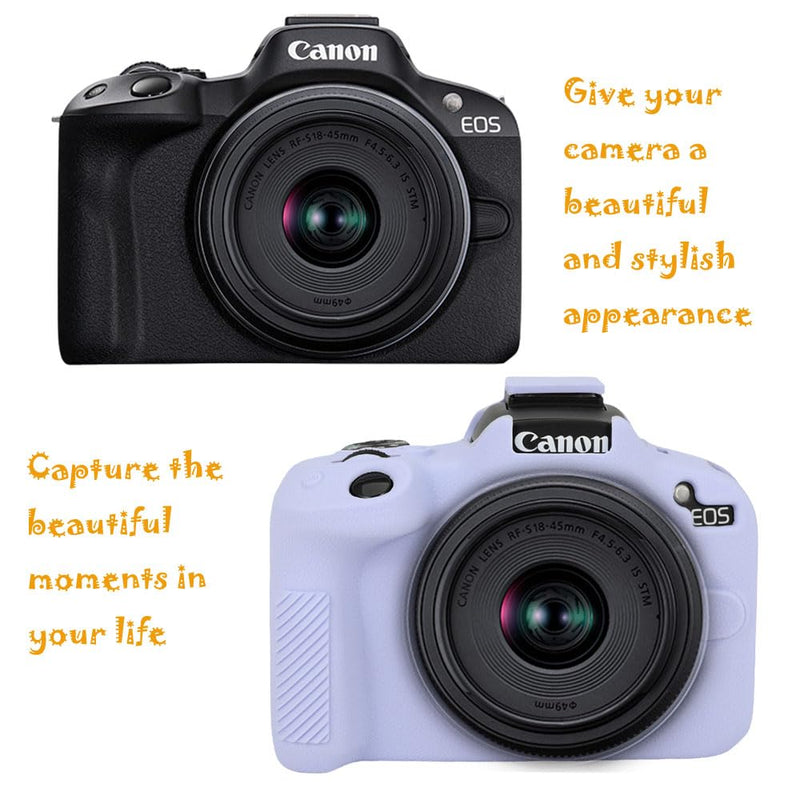 Case for Canon EOS R50, EOS R50 Camera Silicone Protective Case, Lightweight, Anti-Scratch Slim Fit Soft Skin, EOS R50 Accessories, AEXUTDA Bag for EOS R50 Mirrorless Vlogging Camera - Purple