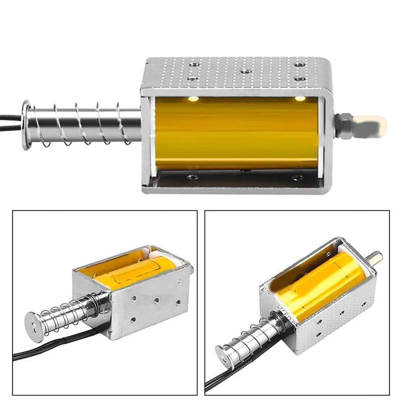 [AUSTRALIA] - Laroal DC 12V 35mm Hub Electromagnet VS1 Load Switch Electromagnetic Coil Push Pull Electromagnetic Coil with Spring Return 8A for Vending Machines, Transport Equipment 