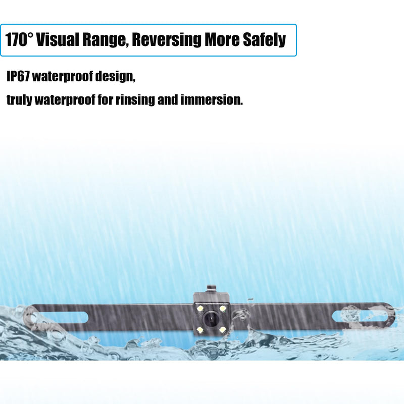 Backup Camera with Monitor Kit, 4.3 inch Rear View Monitor Waterproof IP67 Night Vision Reverse Camera, Backup Camera System for Car, Plug-Play Reversing Camera