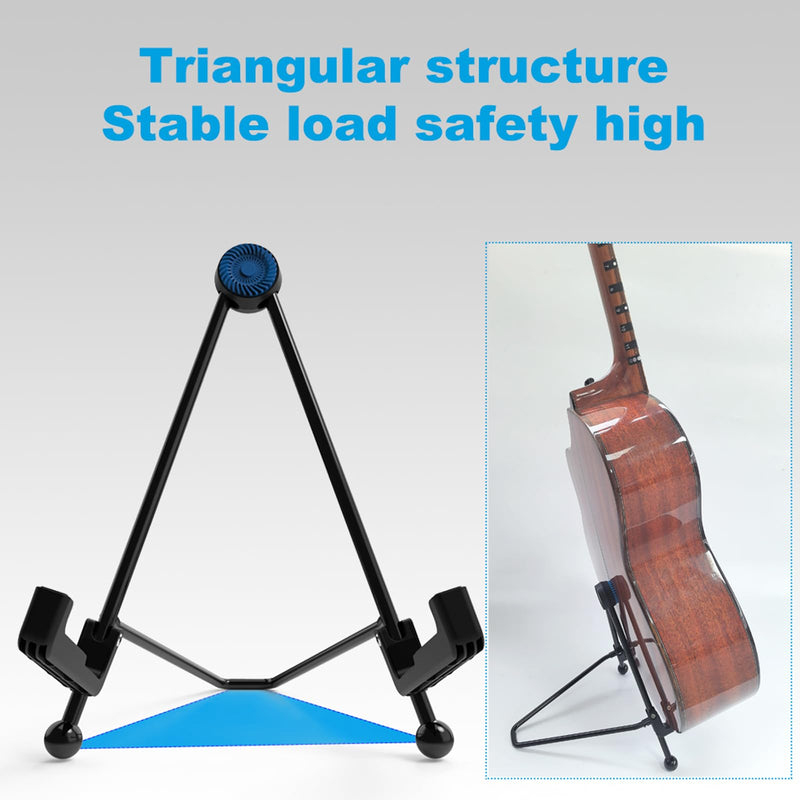 nalu Upgraded Foldable Guitar Stand, A-Frame Metal Folding Holder – Portable & Durable Floor Tripod for Acoustic/Electric Guitar, Bass, Banjour (Large) Large