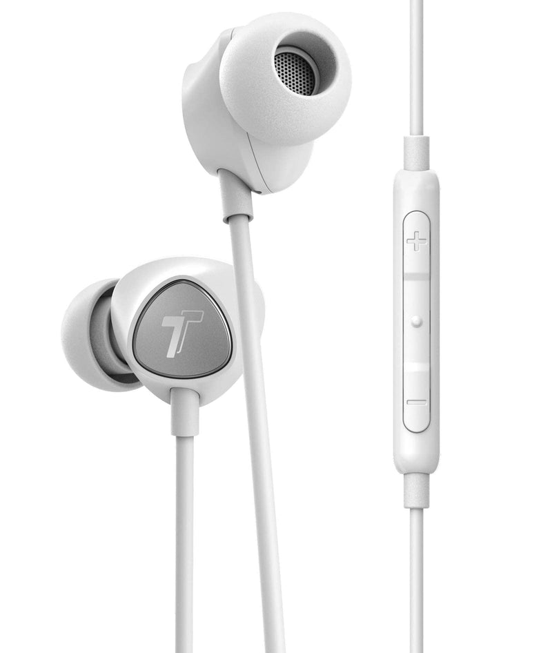 Thore iPhone Earbuds with Lightning Connector MFi Certified by Apple Earphones (V100) Wired in-Ear Headphones with Volume Control & Mic for iPhone X, XS, XR, 11, 12, 13, 14 Pro Max (White Silver) White