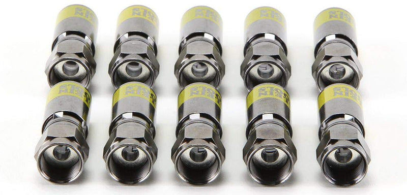 Klein Tools VDV812-606 F-Connector for RG6/6Q Coaxial Cable, Universal Compression Connectors, Male, Professional Grade, 10-Pack
