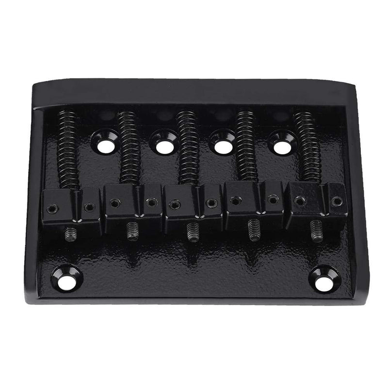 [AUSTRALIA] - Metal 5 String Guitar Saddle Bridge Plate Electric Bass Bridge Tailpiece Replacement Accessory(Black) 