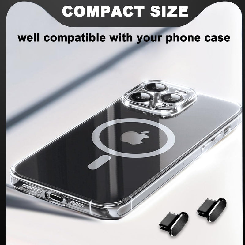 Designed for iPhone 15 Pro Max Plus USB-C Anti Dust Plugs Metal C Charging Port Cover Caps Protectors (5 Pack, Black)