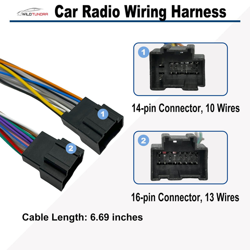 [AUSTRALIA] - 14Pin&16Pin Radio Wiring Harness compatible with Chevrolet 2007-2017 GMC 2006-2015 Buick 2006-2012 Aftermarket Car Stereo Harness Install Kit with Antenna for Chevy Silverado Enclave Yukon Savana 10&13-pin, with Antenna Adapter 