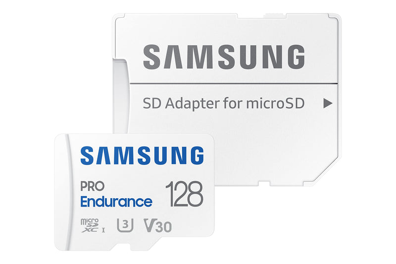 SAMSUNG PRO Endurance 128GB MicroSDXC Memory Card with Adapter for Dash Cam, Body Cam, and security camera – Class 10, U3, V30 (‎MB-MJ128KA/AM) New