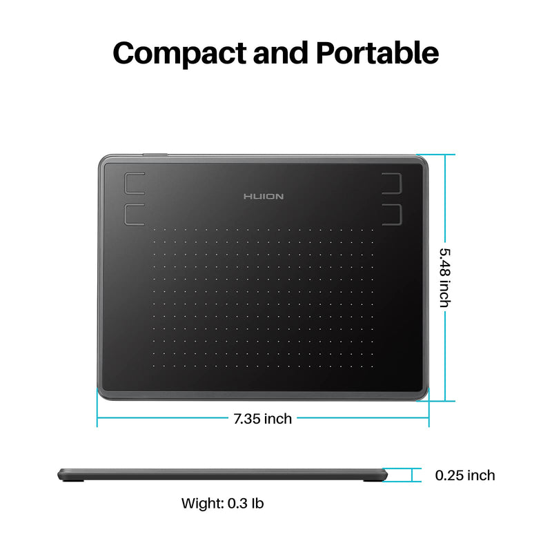 HUION Inspiroy H430P OSU Graphic Drawing Tablet with Battery-Free Stylus 4 Press Keys, Compatible with Android, Linux, Windows and Mac