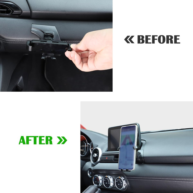 Car Phone Holder Compatible with Mazda MX-5 ND 2016-2024 Center Console Air Vent Phone Mount Adjustable，ABS Black Car Phone Cradle Car Accessories (Style B) Style B