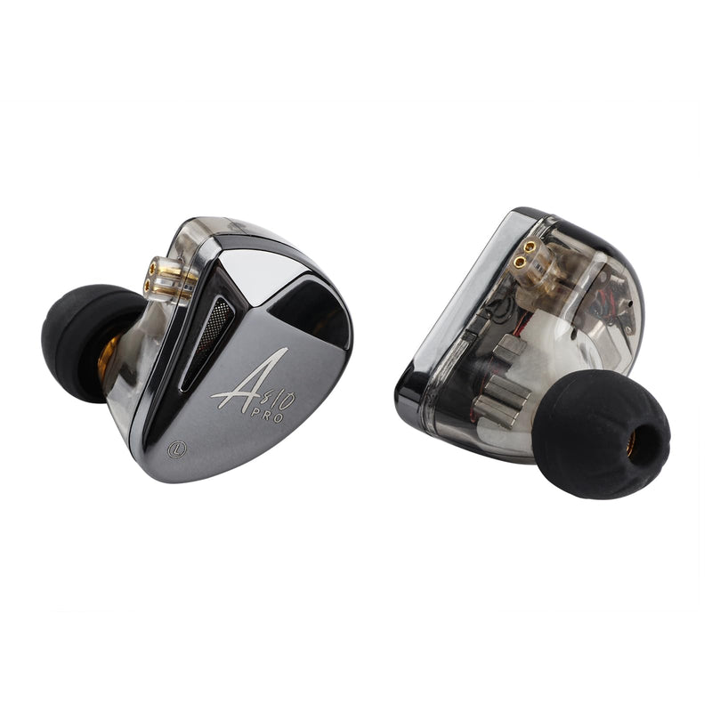 Linsoul x KZ AS10 PRO 5BA Wired Earbuds HiFi in-Ear Earphones | with Mirror Polygon Faceplate, 2 Pin Detachable Cable for Audiophile, with Mic
