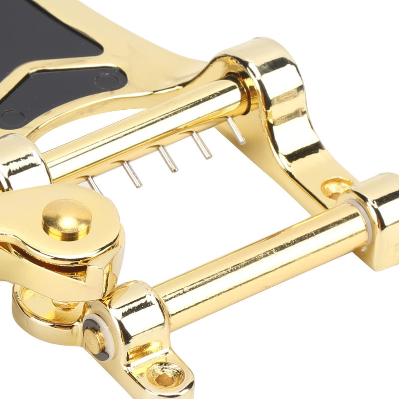 Guitar Vibratos, Guitar Tremolo Unit Vibrato Bridge Guitar Tailpiece Replacement with Hand Crank Stringed Instrument Accessories(Gold) Gold