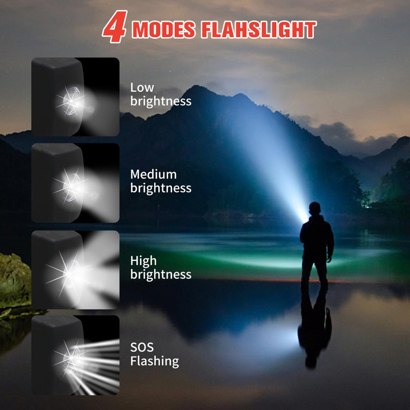 18500mWh/5000mAh Emergency Crank Weather Radio, iRonsnow NOAA/FM/AM Solar Radios, Portable Survival Radio with SOS, Earphone Jack, 1W 4 Modes LED Flashlight, Cell Phone Charger for Camping Hiking 5000mAh Red