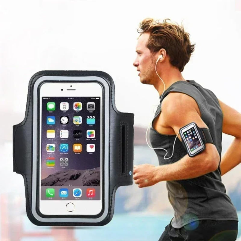 Outdoor Sports 5.5inch Mobile Phone Armband Smartphone Key Holder Gym Running Phone Bag Arm Band Cases for Samsung iPhone Holder (Black) black