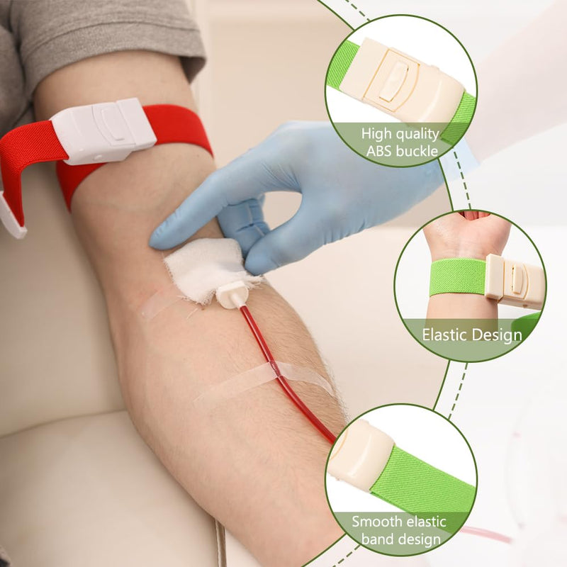 [AUSTRALIA] - Pilikoll Pack of 10 Vein Congestion with Release Buckle Storage Tube Tourniquet Blood Removal Highly Flexible Tourniquet Vein Stain Blood Removal for Camping Hiking Fighting Mountaineering Outdoor 