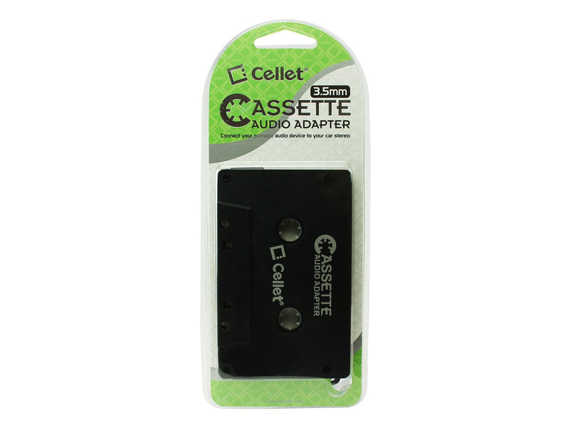 Cellet 3.5mm Stereo Audio Aux Cable for Stereo, Car Audio Cassette to Aux Adapter, 3.5 MM Auxillary Cable Tape Adapter