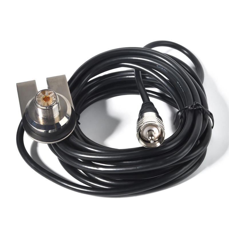 [AUSTRALIA] - HYS Heavy-Duty Trunk Lid Antenna Mount Bracket Base with 13Ft RG-58 Coax Cable, PL-259 to SO239 UHF Connectors for CB, Ham Radio, HF/VHF/UHF Mobile Antennas (TCJ-N6) 