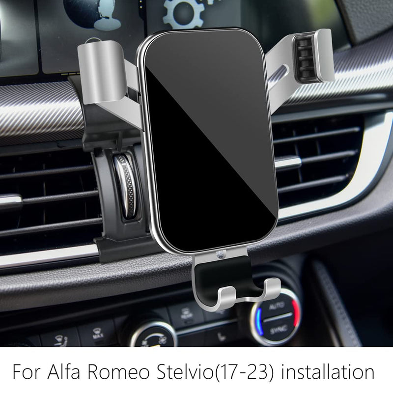 Car Phone Holder for Alfa Romeo Stelvio 2018 2019 2020 2021 2022 2023 2024 2025 2026 Auto Interior Accessories Best Cell Phones Mount Cellphone Mobile Cradle Charging Navigation Screen Stand for Alfa Romeo Stelvio 2018-2026