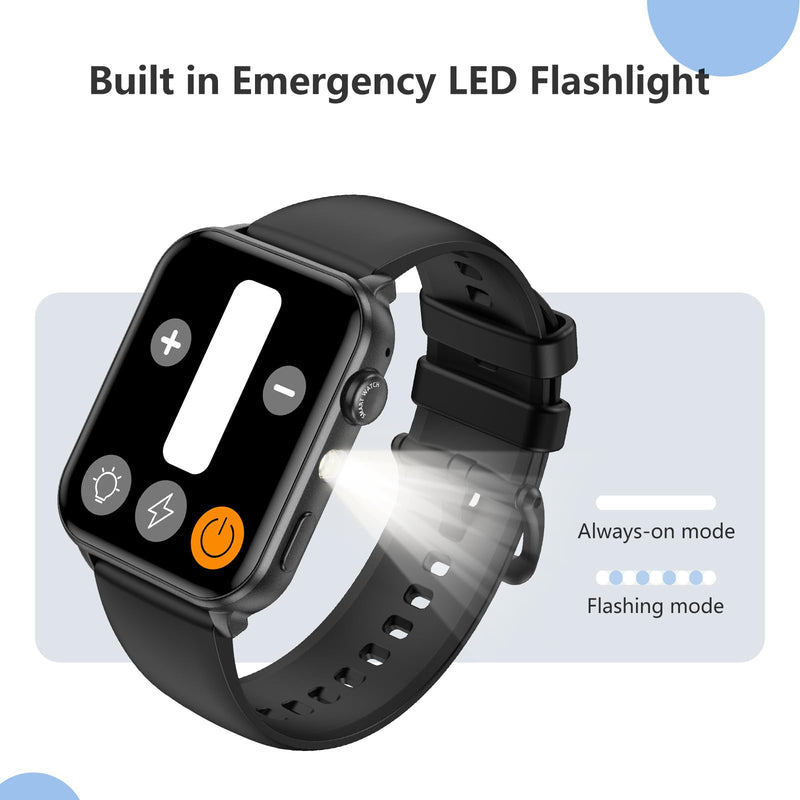 Smart Watch For Men Women,1.91" HD Screen Fitness Tracker With LED Flashlight,100+ Sport Modes Fitness Watch,Fitness Tracker Heart Rate/Sleep/Stress, IP68 Waterproof, Mens Watches For Android/IOS