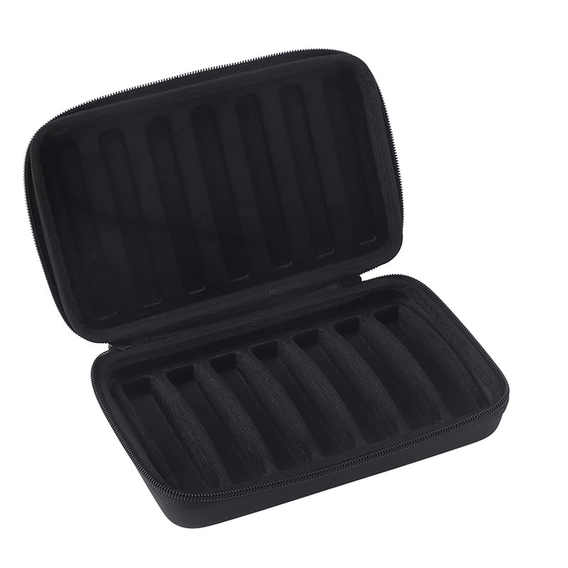 [AUSTRALIA] - eboxer-1 Harmonica Carry Case, PU Leather Zippered Pouch for Harmonica, Harmonicas Storage Case Can Hold 7 Harmonicas, Black 