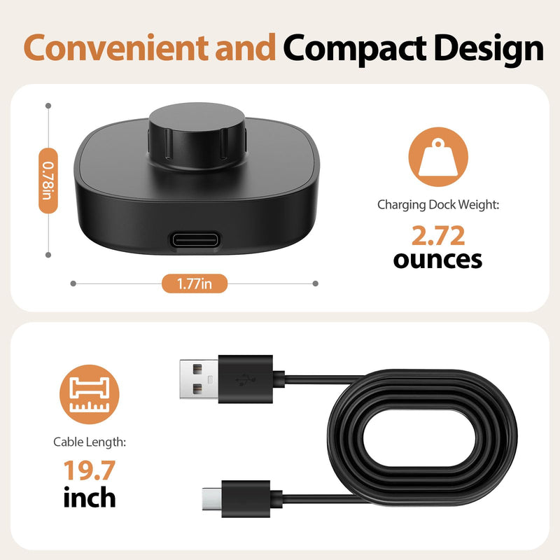 Compatible with Ring Gen 4 Size 10 Charger,Fast Charging Dock and USB-C Cable - Ring Gen 4 Must-Haves for Users (Black, Size 10)