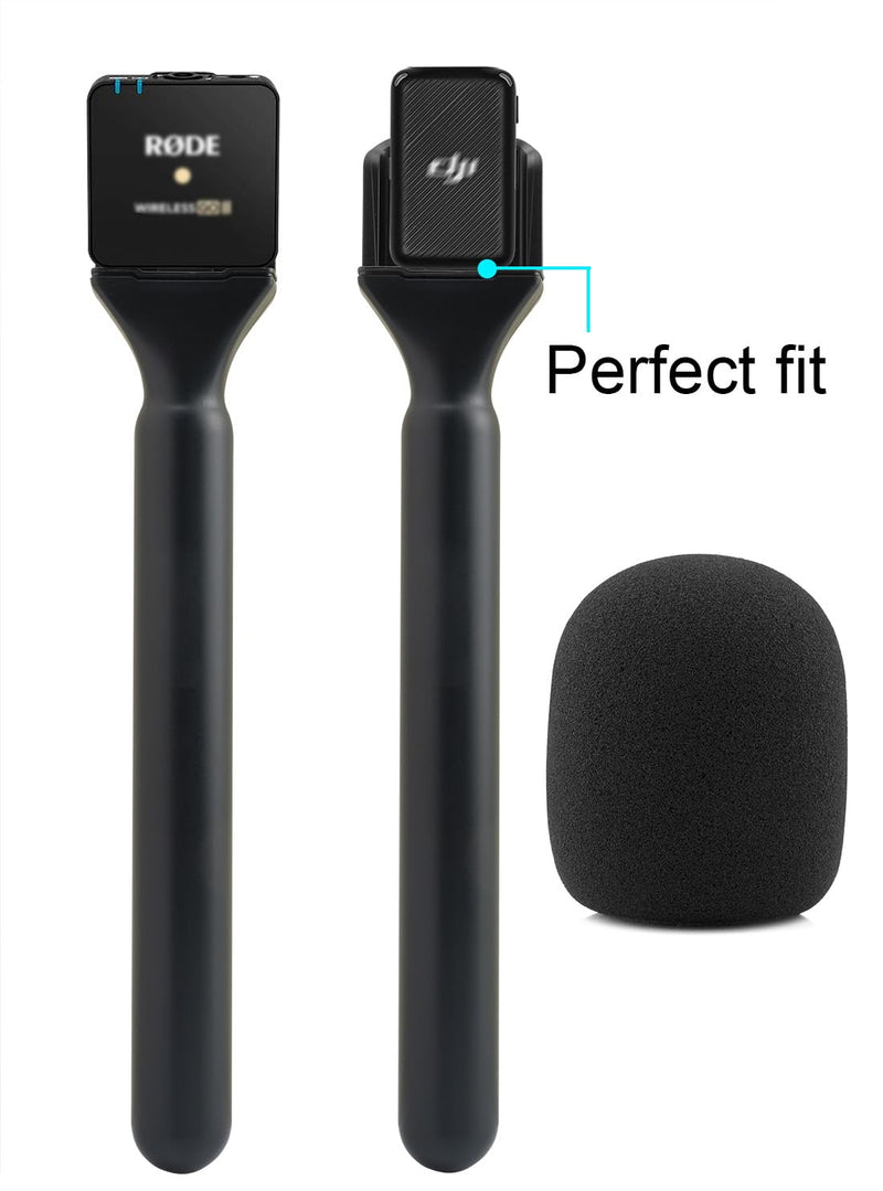 [AUSTRALIA] - for DJI Mic Holder, Stand for DJI Mic 1/2, Replacement Interview GO Handheld Adaptor for Rode Wireless GO II / 2 / ME/Pro, Wireless Lav Microphone Handle Mount 2-Pack Adapter Accessories 