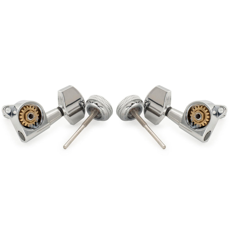 [AUSTRALIA] - Musiclily Pro 3R3L 18:1 Ratio Full Sealed Locking Machine Heads Tuners Tuning Pegs Keys with Big Hex Button 45 Degree Screw for Acoustic Electric Guitar, Chrome 3R3L Chrome 