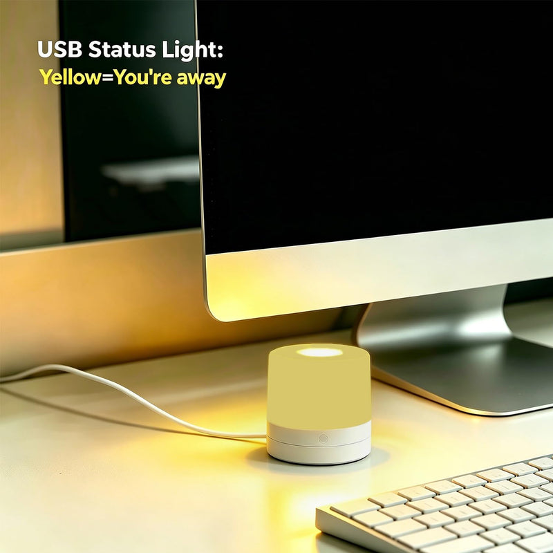 USB Status Busylight – Compatible with Microsoft Teams, Zoom, and Cisco Jabber/Webex – Auto-Syncs (Free Software Required) or Tap to Manually Change Color – Real-Time Availability for Office