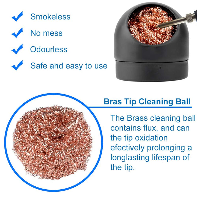 MMOBIEL Soldering Tip Iron Cleaner, Solder Tip Cleaning Wire and Metal Brass Holder Station