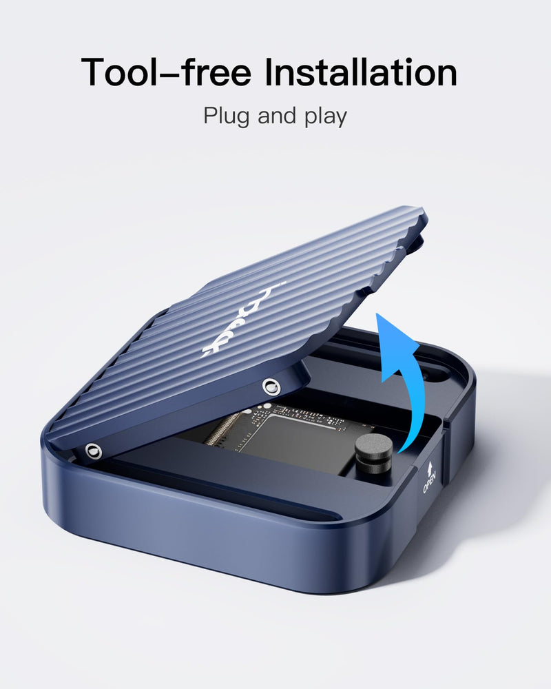 [AUSTRALIA] - Inateck Magnetic M.2 SSD Enclosure, Type-C USB 3.2 Gen 2 10Gbps SSD Enclosure, Tool-Free, Compatible with 2230 NGFF&NVME PCIe M.2 M-KEY/B&M-Key, Supports Windows/Linux/Android/MacOS, FE2032 
