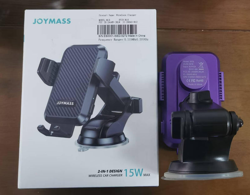 JOYMASS Wireless Car Charger, Phone Holders for Your Car, 15W Auto Clamping Phone Mount Car Accessories for iPhone 16 15 14 13 12 Mini Pro Max, Samsung Galaxy S24 Ultra S23 S22+ Note 20, etc - Purple