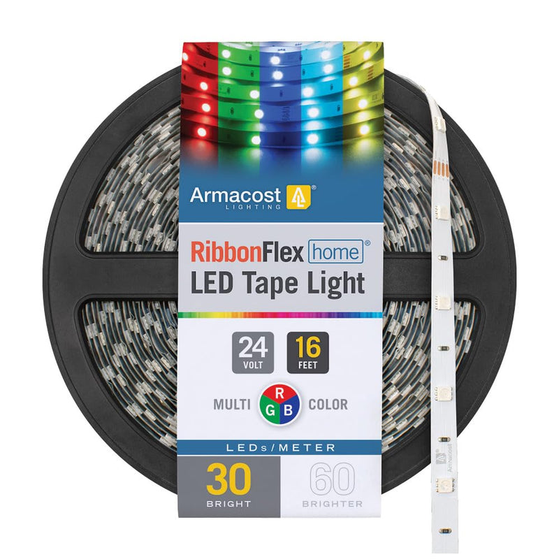 [AUSTRALIA] - Armacost Lighting RibbonFlex Home Multi-Color LED Tape Light 30 LEDs/Meter, 16.4 ft (5m) 613230 16.4 ft (5m) Multicolor 