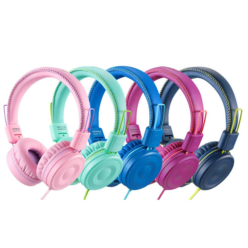 [AUSTRALIA] - M1 Kids Headphones Wired Headphone for Kids,Foldable Adjustable Stereo Tangle-Free,3.5MM Jack Wire Cord On-Ear Headphone for Children (Blue) Blue 