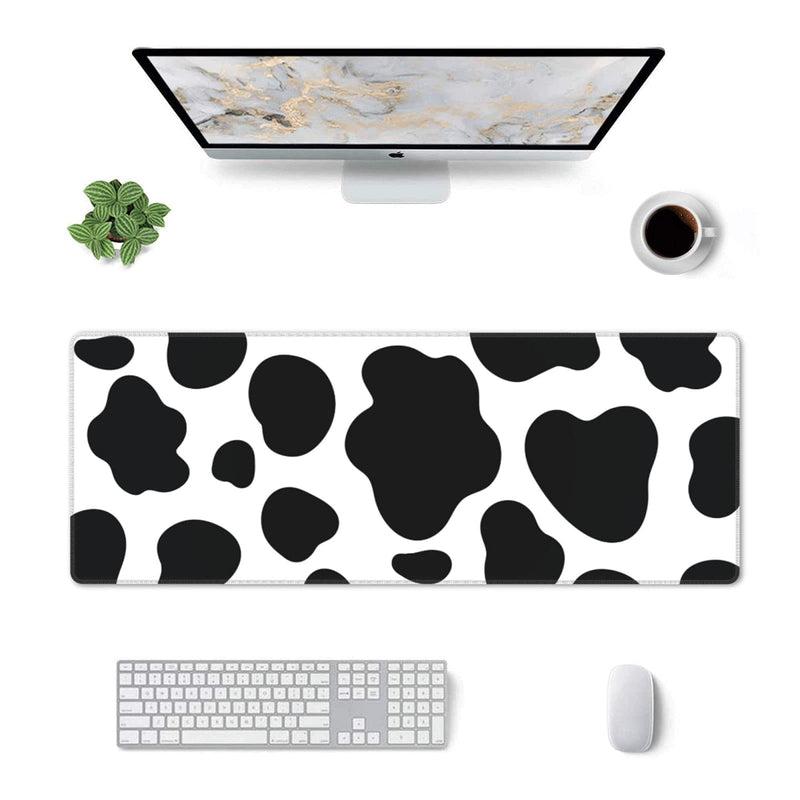 Cow Print Gaming Mouse Pad Non Slip Large Mousepad Stitched Edge Rubber Base Desk Mat for Laptop PC Computer Cow Print One Size
