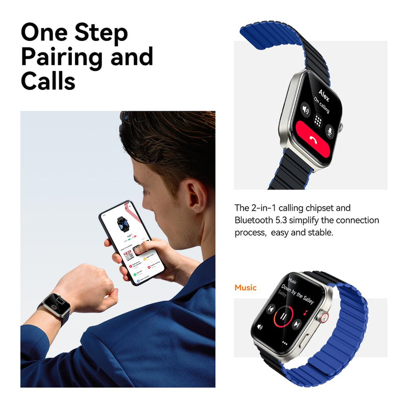 Smartwatch for Men Women(Answer/Make Call), Smart Watches Compatible with Android & iPhone, 2.01'' AMOLED Display Fitness Tracker Watch with Alexa, Heart Rate/Sleep/SpO2 Monitor, 3ATM Waterproof