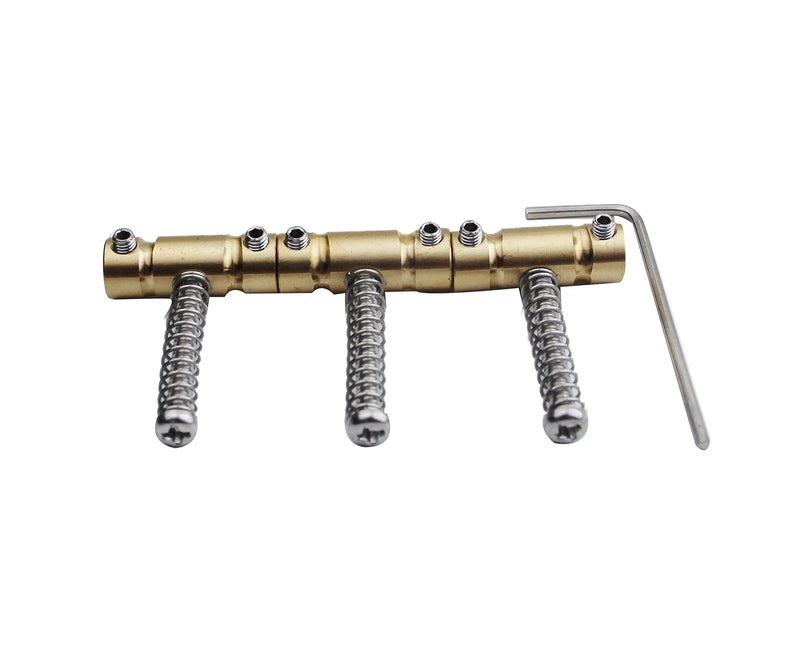Guyker 3Pcs Guitar Bridge Saddles Brass GOTOH Saddles Set, 10.8mm In-Tune Compensated Saddle with Wrench Highgrade Replacement Part Compatible with Tele TL Guitar