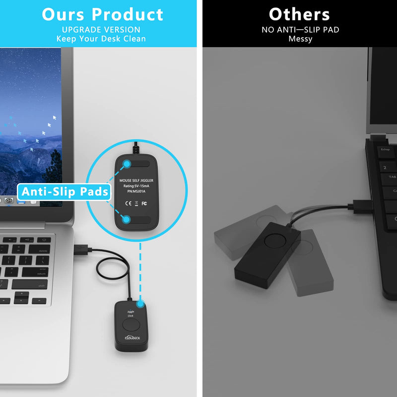 Cloudeck Mouse Jiggler Undetectable, Computer USB Mouse Mover, Gaming Automatic Continuous Clicker, Mouse Assistive Click Device, Plug & Play, Simulate Mouse Pointer Movement to Prevent PC Going Sleep