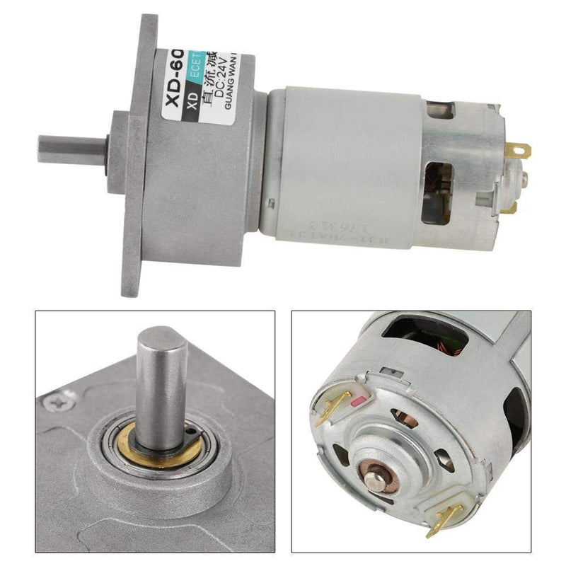 Akozon Gear Motor DC12V / 24V 35W Micro-DC Metal Gear Motor Speed Adjustable CW/CCW (24V 100rpm) 24 V 100 rpm