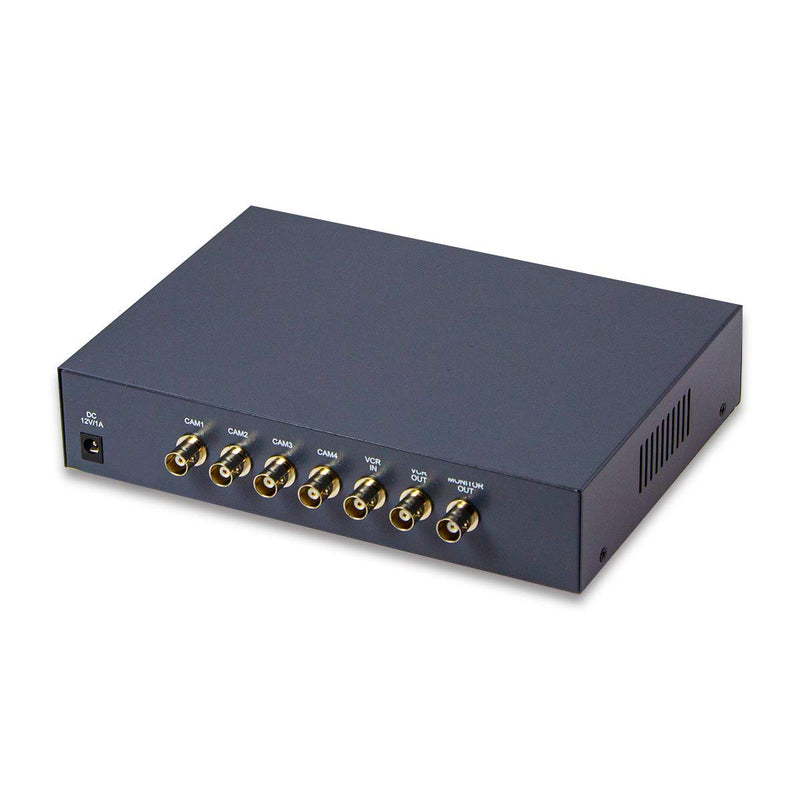 Video Quad Color 4CH Multiplexer 2 BNC Output with Remote Control and Free 1Amp Power Adapter… 4 CH WITHOUT LOOP