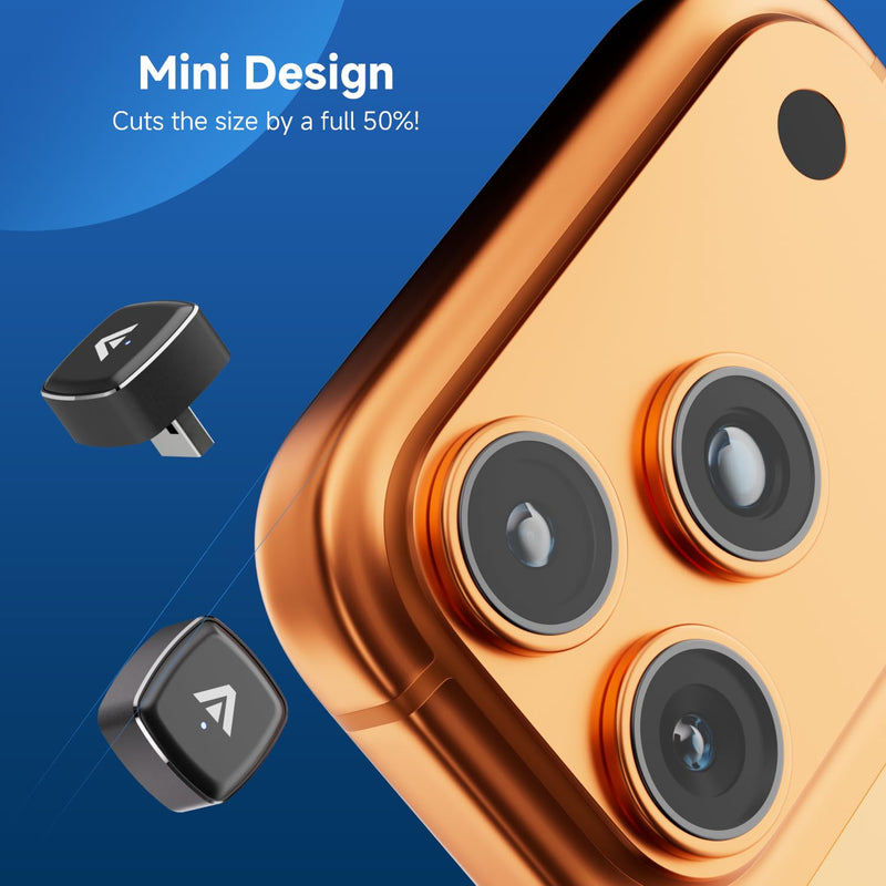 D7 Mini 2-in-1 Wireless CarPlay & Android Auto Adapter Alloy Shell | Plug & Play Low Latency Car Play Dongle, Compatible with 2016+ OEM Wired CarPlay/Android Auto Car for iPhone & Android Phones USB