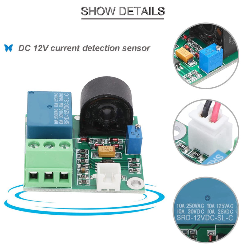 [AUSTRALIA] - Youmile Current Detection Sensor AC Current Sensor Module 5V 12V 24V 0-5A Adjustable Relay Protection Module Overcurrent Protection Switching Output with Screwdriver (12V) Pack of 2 