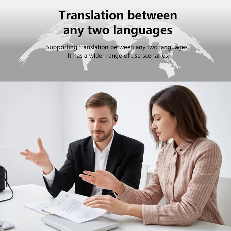 Smart Language Translator Earbuds, 144 Languages Real-Time Translation, Wireless Bluetooth Earphones with Charging Case, iOS Android Compatible, Online Offline Mode