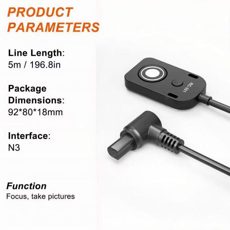 Shutter Release Cable Compatible for Canon Cameras Replaces RS-80N3 R5C、R5、1DX Mark II、1Ds II、1Ds III、5D、5D Mark II、5D Mark III、5D Mark IV、5DS、5DSR、6D、6D Mark II、7D、7D Mark II Remote Shutter Switch