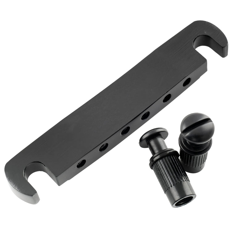Wilkinson 52mm(2-3/64 inch) Guitar Tune-O-Matic Stop Tailpiece with Metric M8 x 1.29 Studs for Les Paul SG Style Electric Guitar, Black