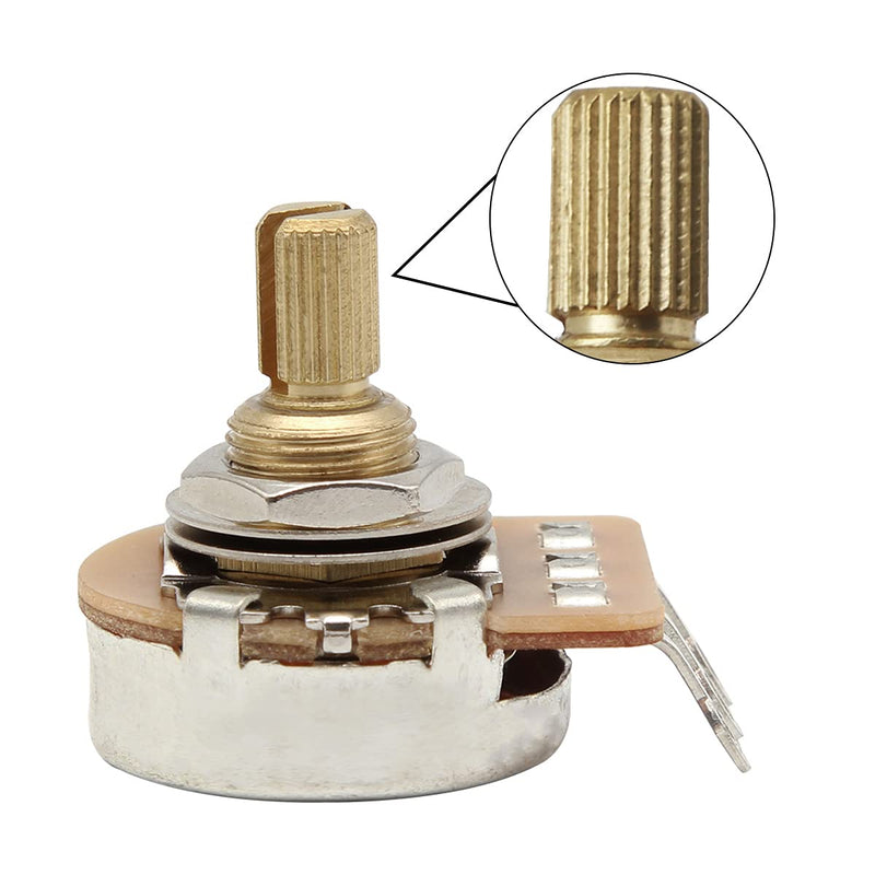 FLEOR 500K Audio Pots 15.5mm Short Split Shaft Guitar Potentiometer, Pack of 2 15.5mm Short Shaft A500K