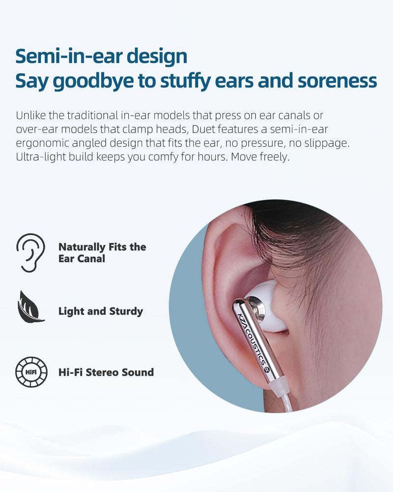 KZ Duet Wired Earbuds, Dual Dynamic in-Ear Headphones Crystal-Clear Sound | Noise Isolating, Ergonomic Custom-Fit, USB C to 3.5mm Adapter Built-in DSP with 4EQ, Convenient for Travel Black