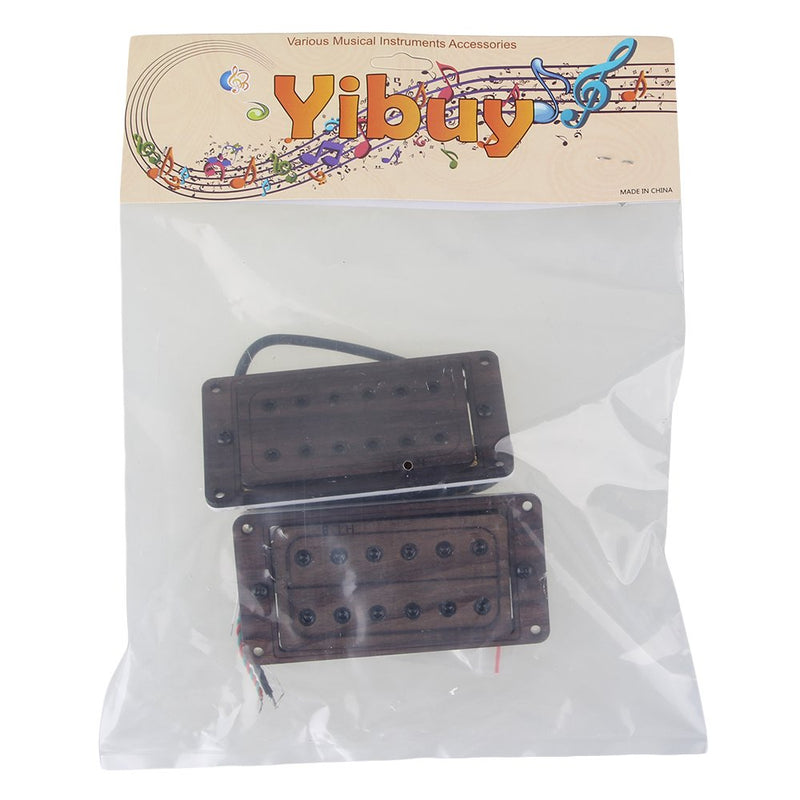 Yibuy 50/52mm Rose Wood Electric Guitar Pickups & Black Screws & Wrench Set of 2