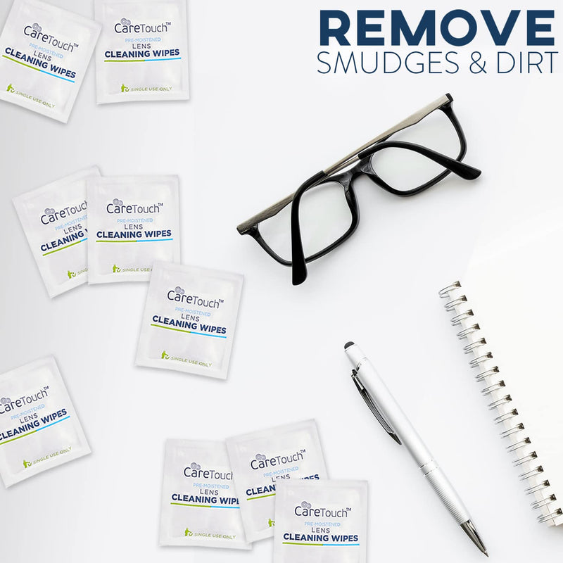 Care Touch Lens Cleaning Wipes for Eyeglasses, 210ct - Individually Wrapped, Eye Glass Cleaning, Lens Wipes for Glasses/Sunglasses, Packaging May Vary 210 Count (Pack of 1)