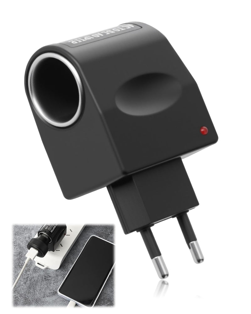 Adapter Cigarette Lighter Socket, 220 V to 12 V Adapter Cigarette Lighter Socket AC to DC Voltage Converter with EU Plug Converter Car Power Supply for Van Truck Step Down Converter